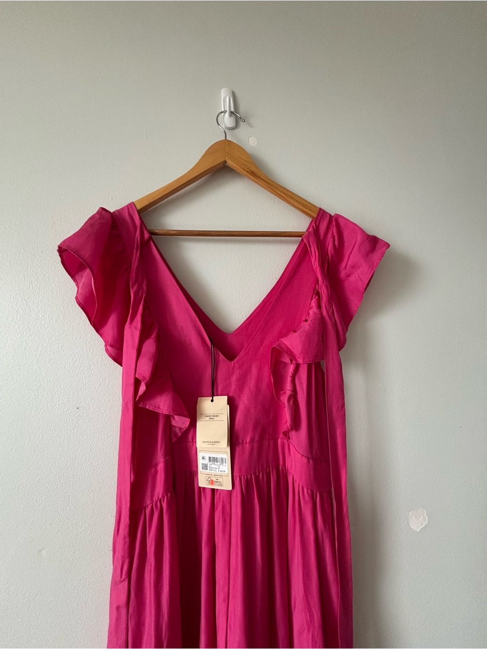 Scotch & Soda Bright Pink Ruffle Maxi Dress - Brand New - Picture 6 of 10